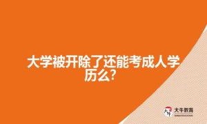 大学被开除了还能考成人学历么？